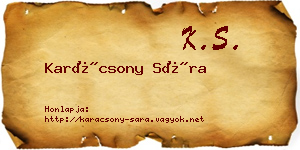 Karácsony Sára névjegykártya